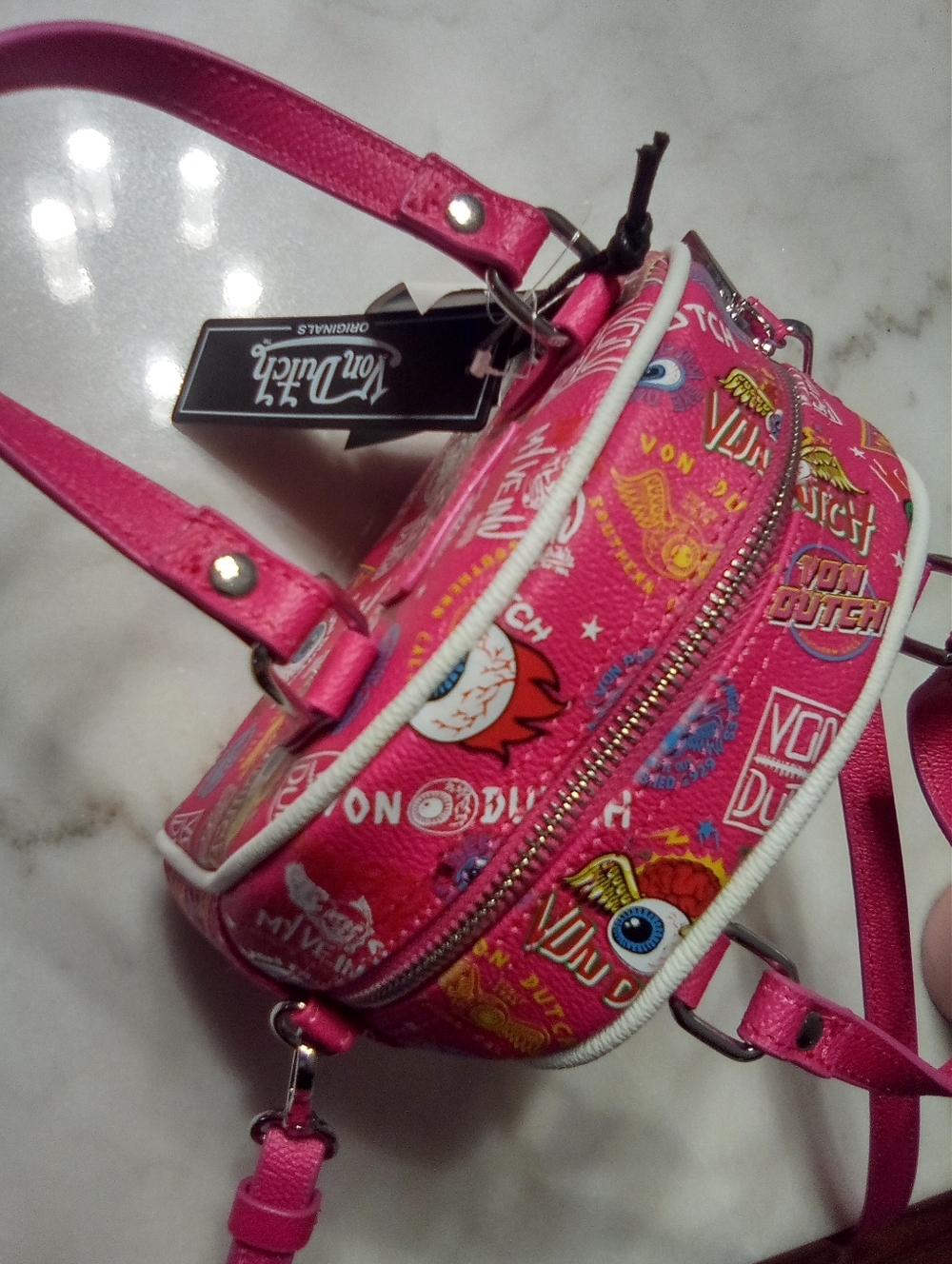 Hot Pink Von Dutch Crossbody Purse. Memorial Day Sale!